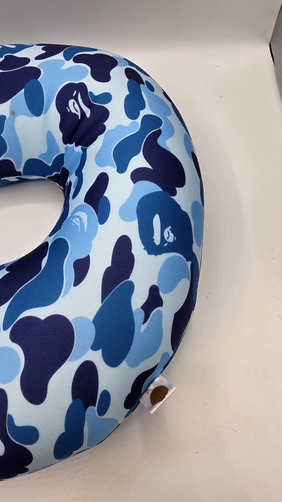 A Bathing Ape BAPE Travel Pillow Blue Camo Authentic USED
