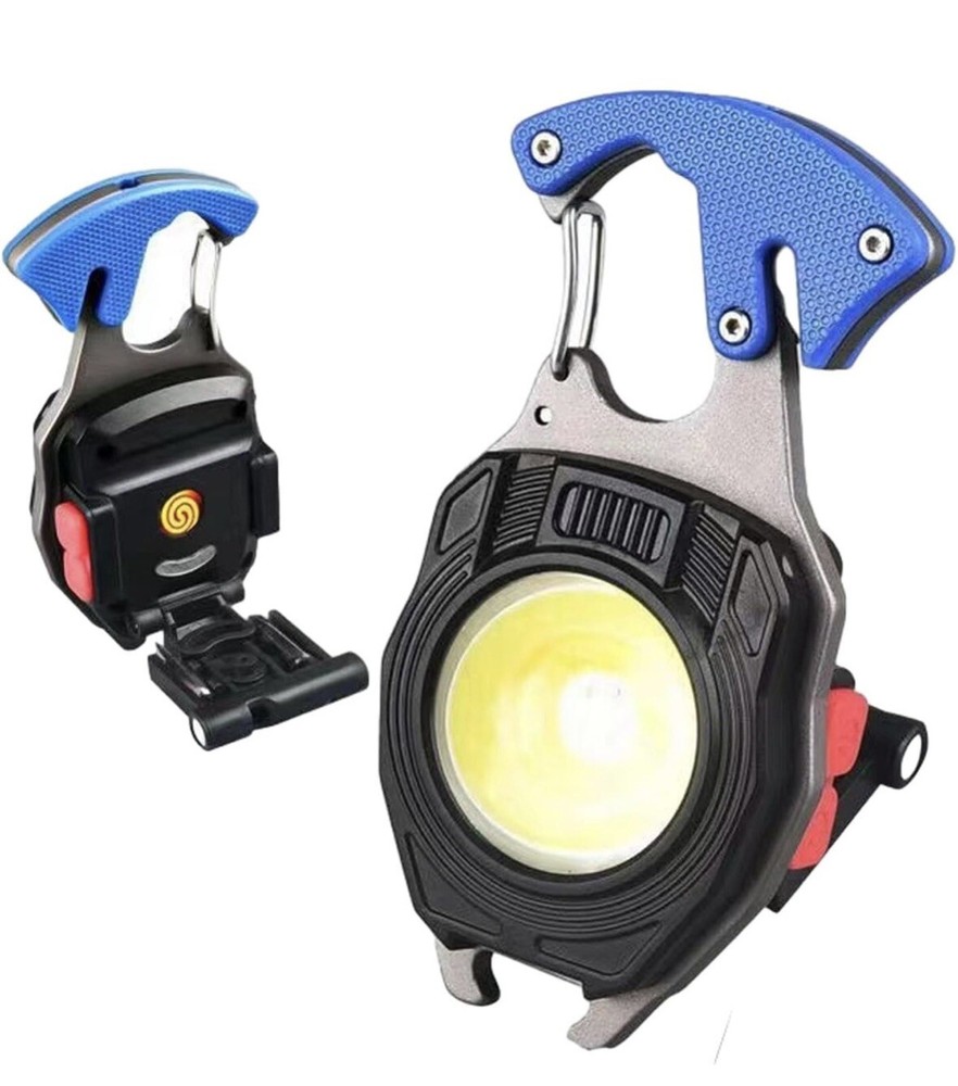 Mini Flashlight Keychain Multifunction Light Screwdriver Bottle Opener Lighter