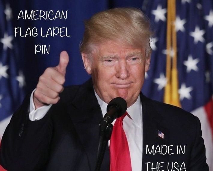 AMERICAN FLAG LAPEL PIN *MADE IN AMERICA* TRUMP USA PATRIOTIC