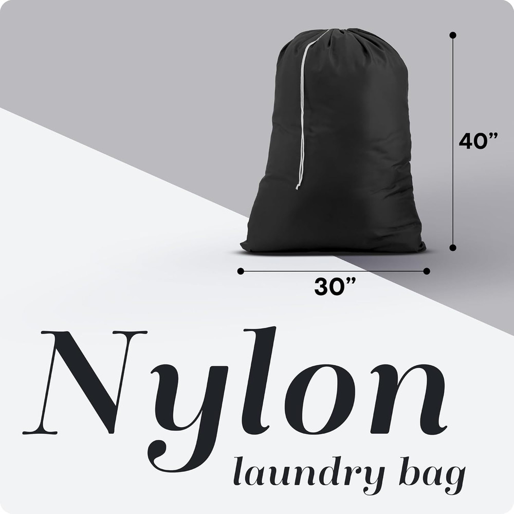 Nylon XL Laundry Bag, Large Capacity with Locking Drawstring, Machine Washable,