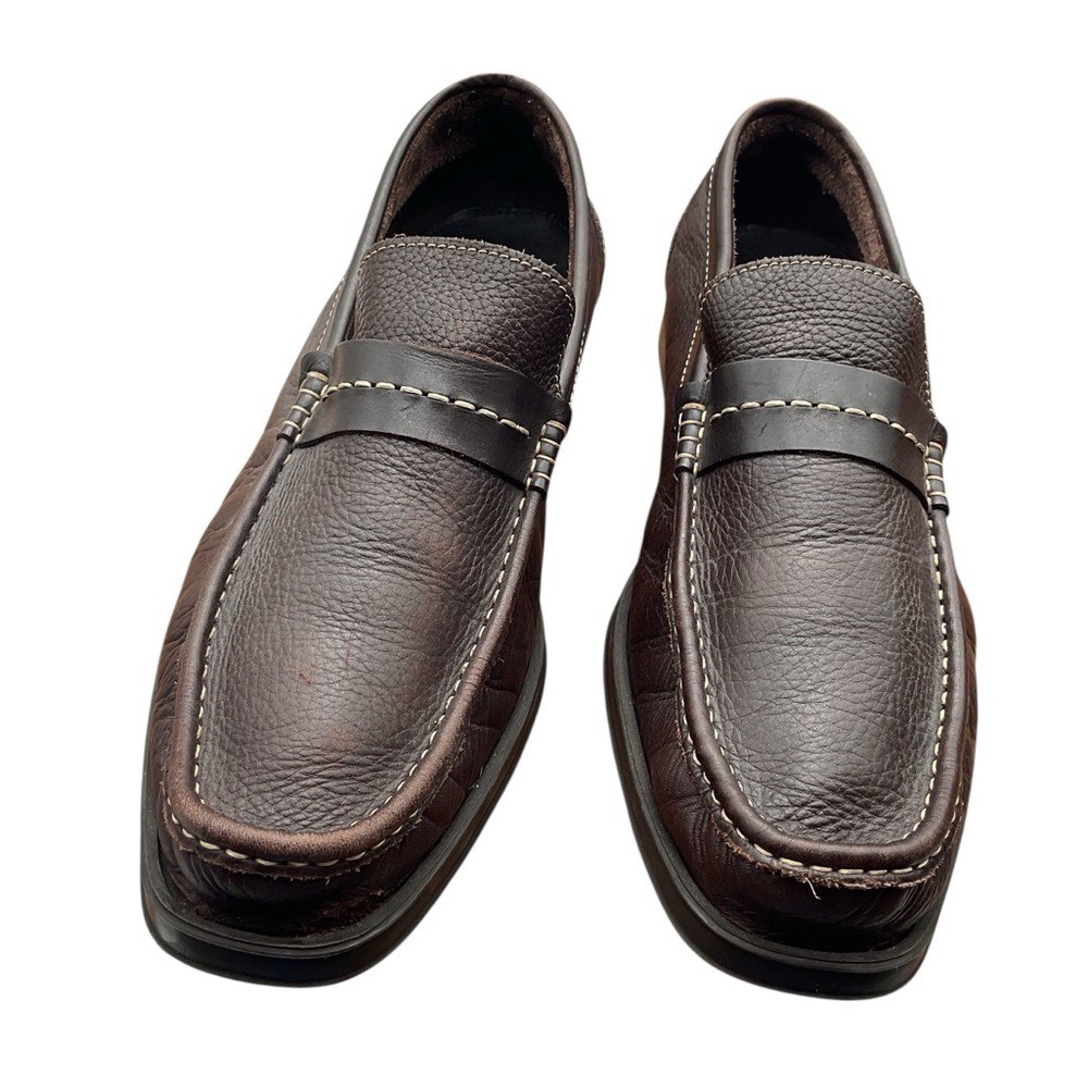 Sandro Moscoloni Rich Brown Leather Slip-Ons 12D