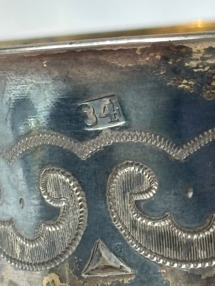 1872 Russian Cup 84 Silver Stamp Hallmarked Monogrammed EB & Dated 1904