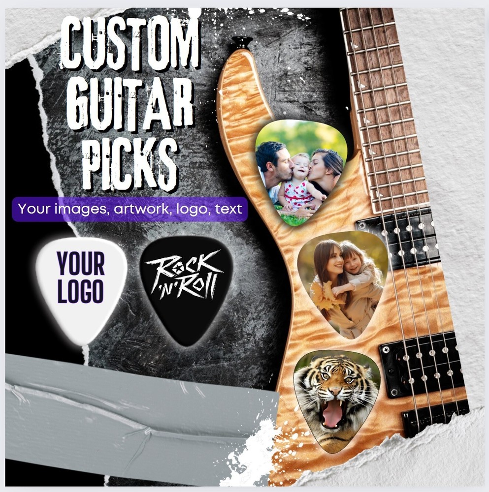 10 Custom Guitar Pick Double sided print