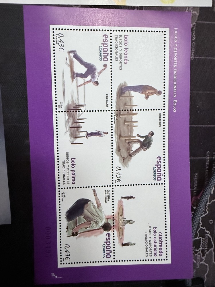 spanish stamps 5 random mini sheets