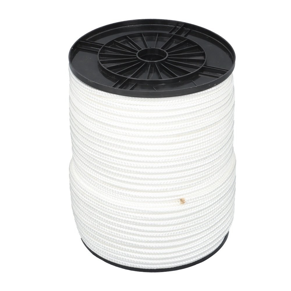Multipurpose White Nylon Rope Sturdy Spool Solid Braid Knot Rope 3/8" × 500'