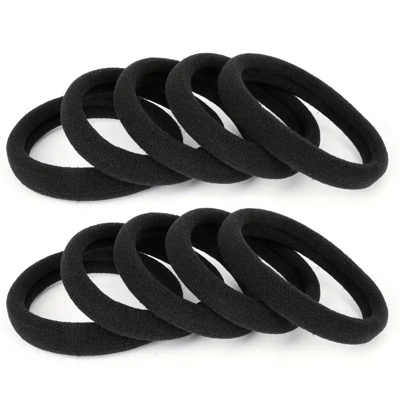 50PCS Black Hair Ties for Women No Damage Elastic Hair Bands for Thick hair
