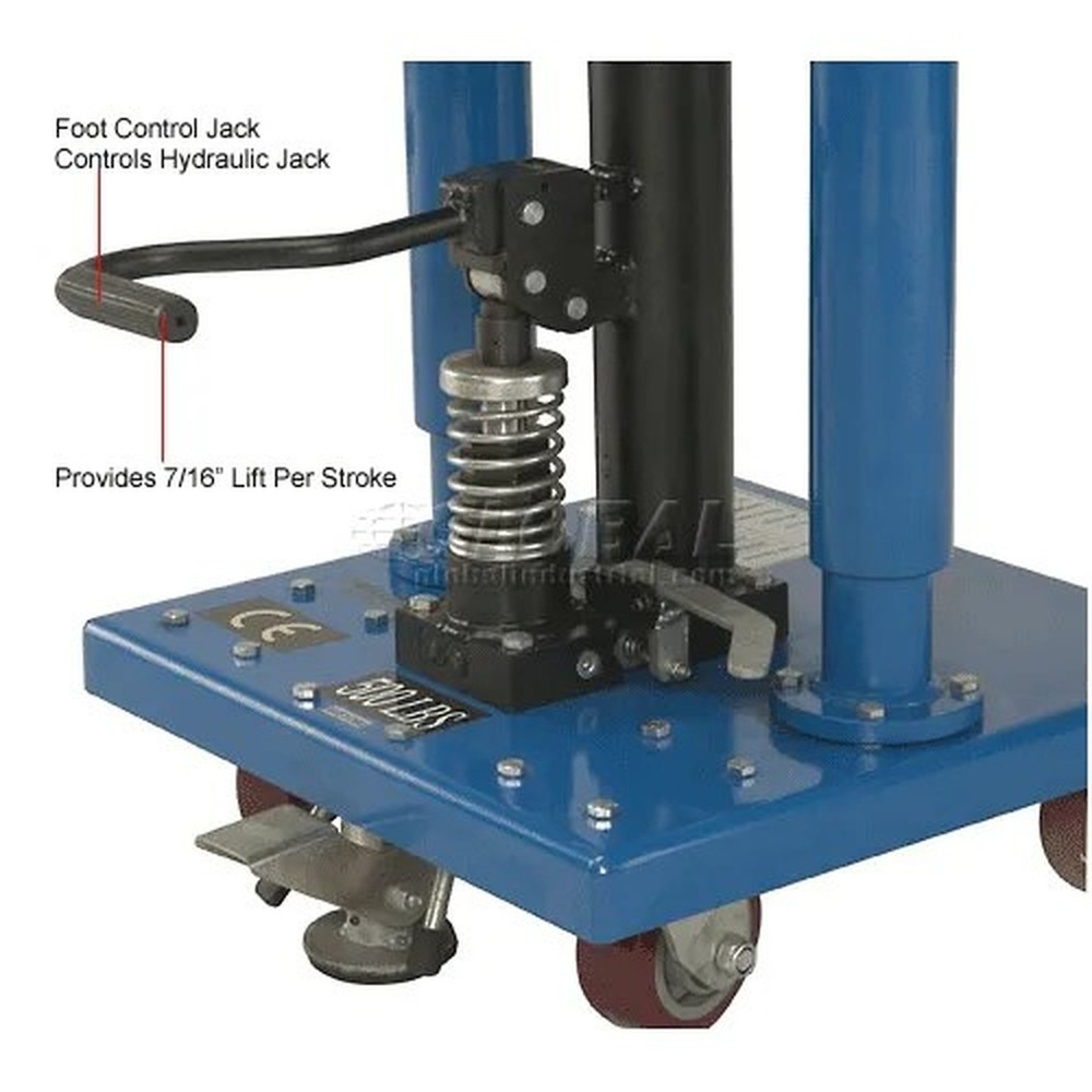 Work Positioning Post Lift Table Foot Control 500 Lb. Cap. 18x18 Platform