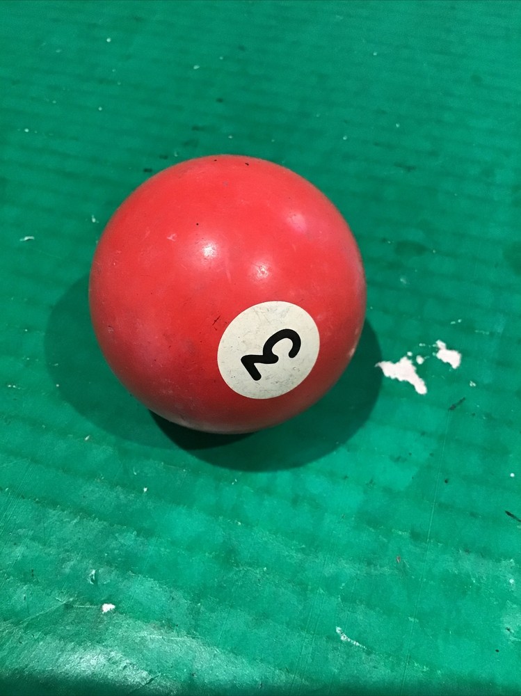 VTG Replacement Billiard Pool Ball 2 1/4" Diameter Number 3 Red Solid (B)