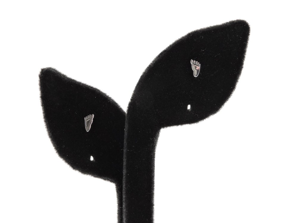 Sterling Silver Bare Feet Stud Earrings - Pair
