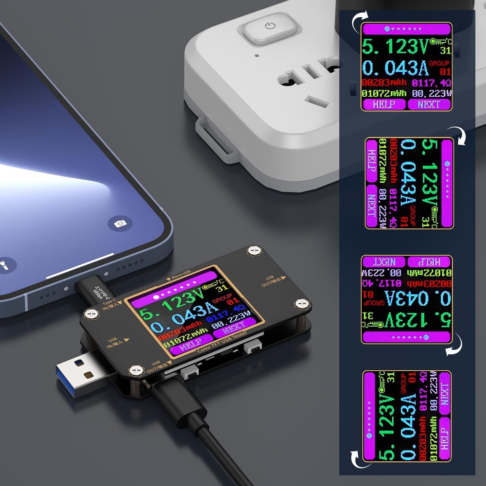 Usb Tester Meter Usb C Voltage Tester 2in1 Digital Usb Current Watt Multimeter P