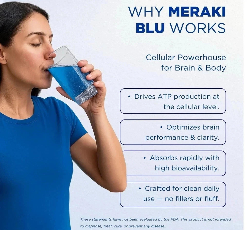 Meraki Blue – Cognitive and Cellular Support - Brand New In Box