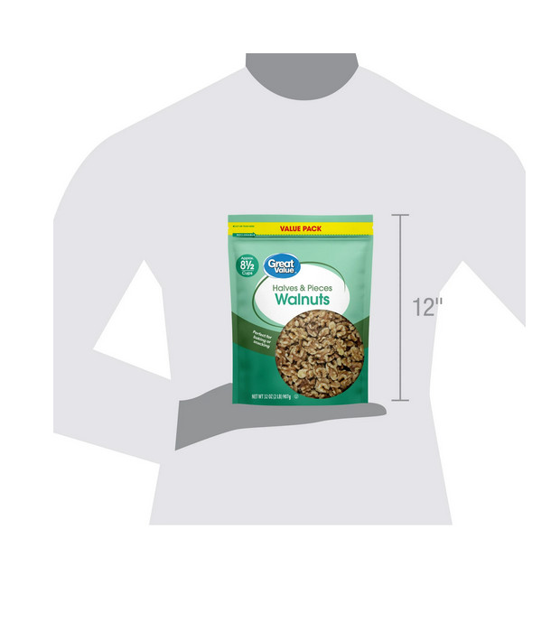 Great Value Walnuts Halves & Pieces, 32 oz