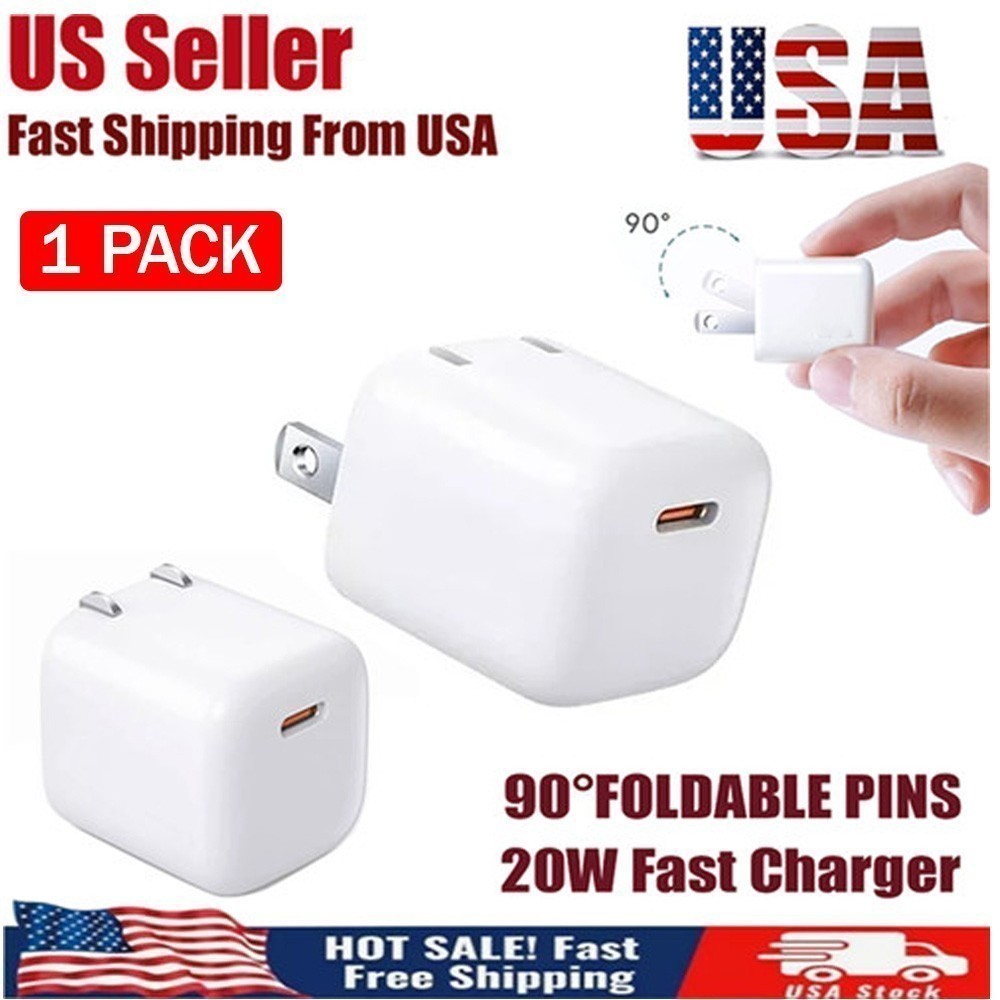 1pcs USB C Wall Charger 20W Fast Block Type C Charging Cube Brick Box For iPhone