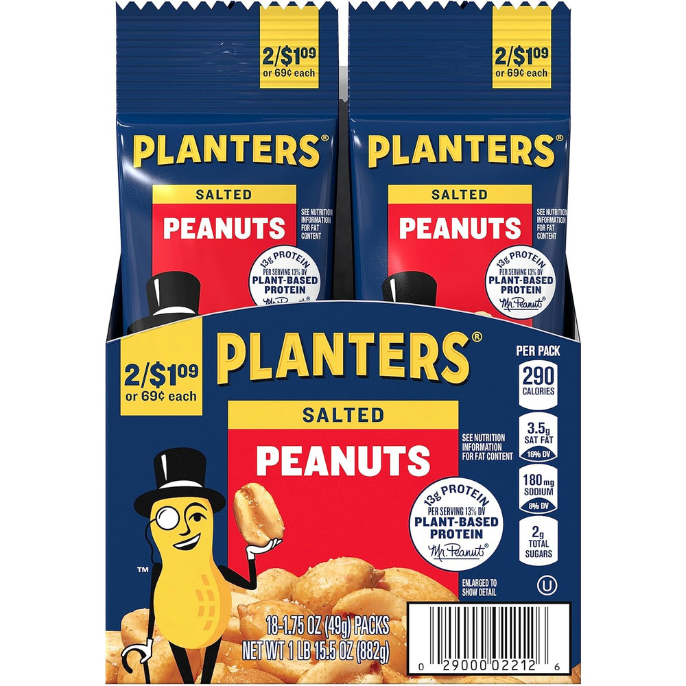 Salted Peanuts, 1.75 Oz. (18-Pack)
