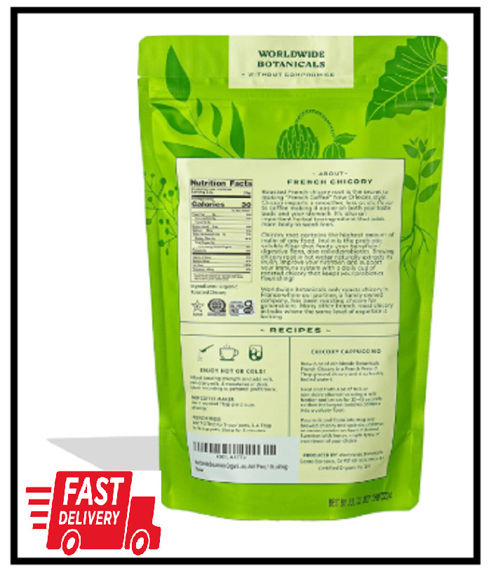 French Chicory Root, 1 Pound - Brew like Coffee, Blend Roasted Chicory Root with