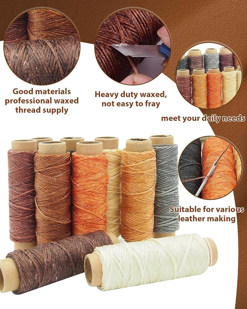 Leather Working Tools Kit for Beginners Leather Crafting Supplies Set for DIY...