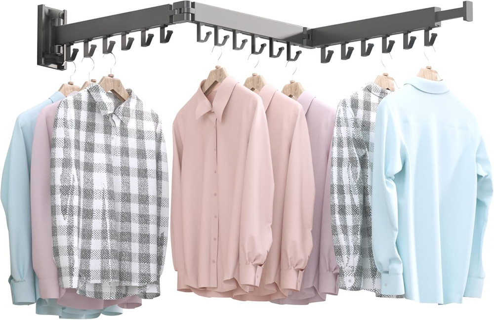 Clothes Drying Rack Wall Mounted,Extending Laundry Rack Wall Mount,Collapsible D