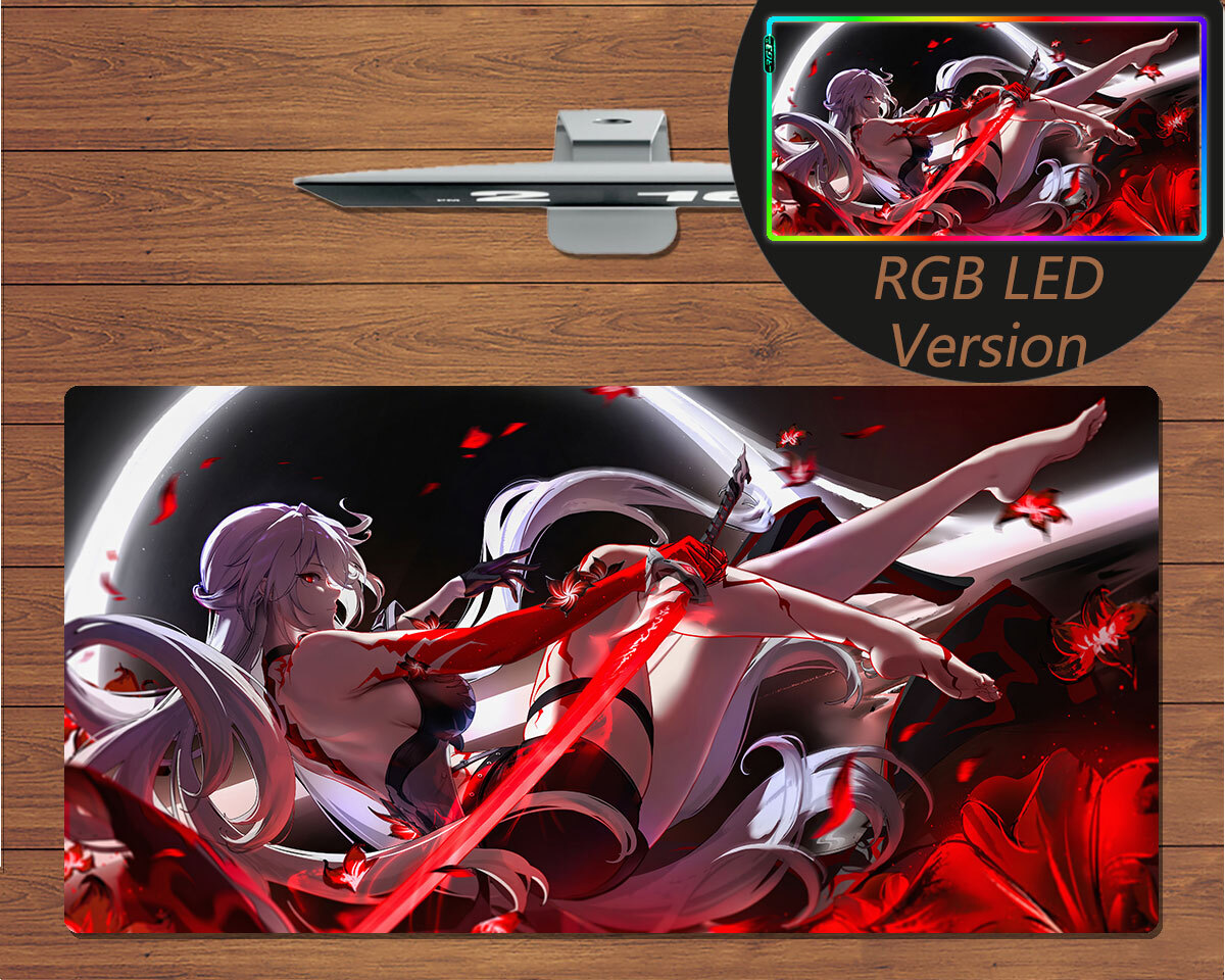 Anime RGB LED Large Mouse Pad Honkai Star Rail Acheron Gaming Mat Mousepad Gift