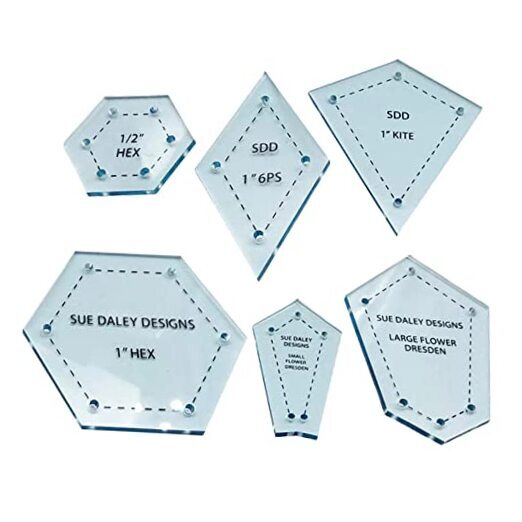 300Pc ASSROTED Acrylic TEMPLATES Quilting Patchwork Piecing Craft for Sewing