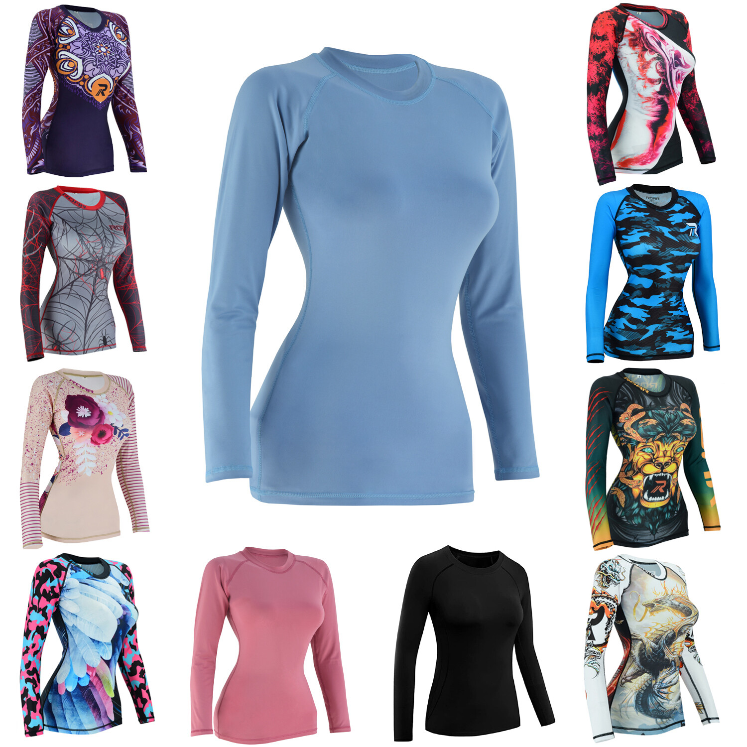 Koyes Fightwear Women's MMA Compression Rash Guard Wrestling Long Sleeve Top