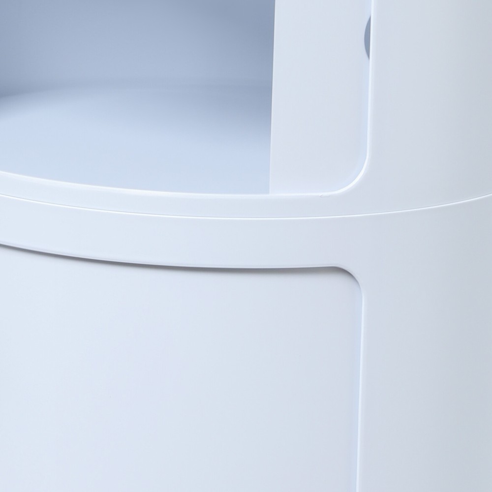 Modern Four layer Multifunctional End Table Storage Cabinet, Round Nightstand