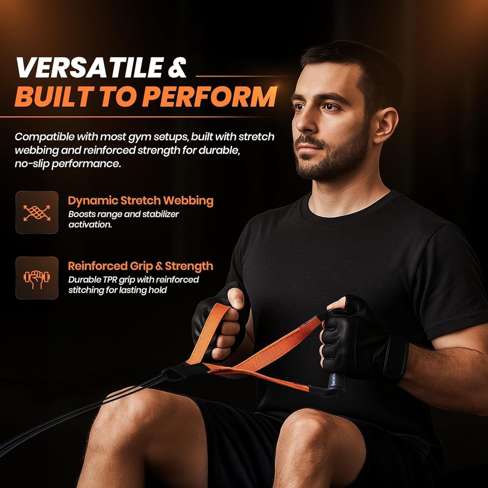 Elastic D Handle Cable Attachments 2-Pack for Versatile Home Gym Exercises