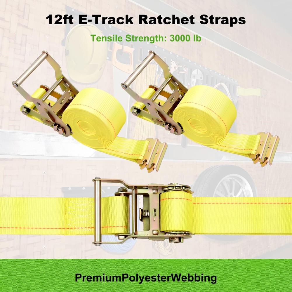 Thickened 2.5mm E Track Tie-Down Rail Kit，15 Pack Includes 4 16"...
