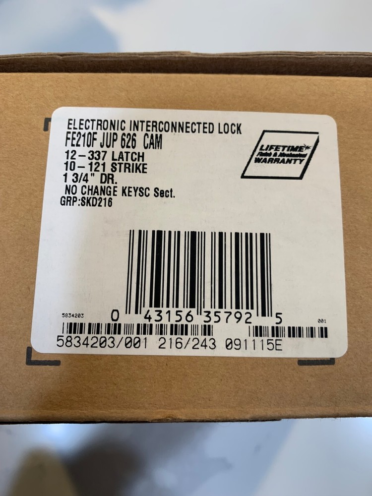 Schlage Electronic Interconnected Lock FE210F JUP 626CAM