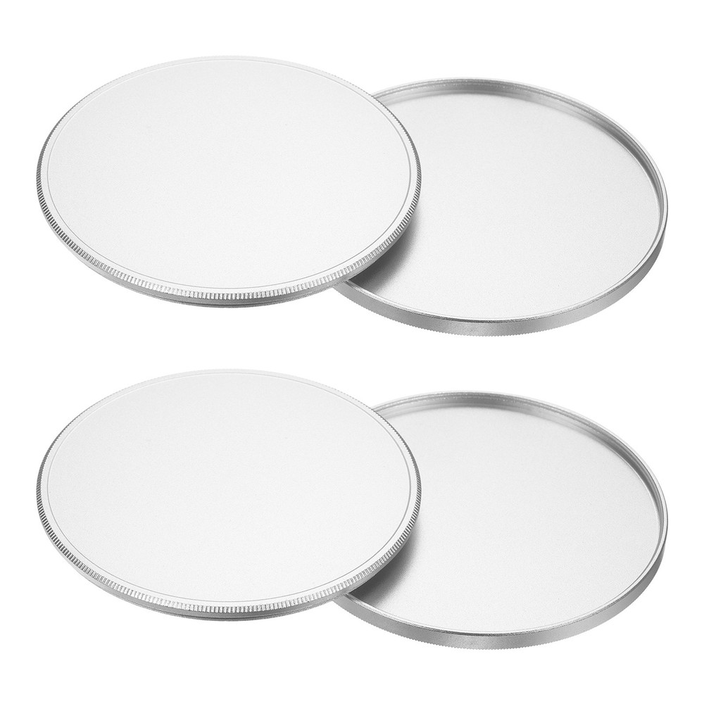 2Pcs 72mm Metal Lens Cap Universal Lens Filter Stack Cap Slim Stack Silver