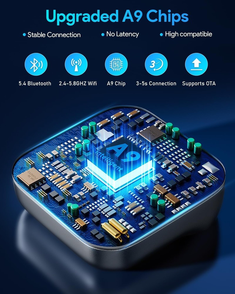 FAHREN 𝐔𝐥𝐭𝐫𝐚 𝐌𝐢𝐧𝐢 𝟐-𝐢𝐧-1 Wireless Apple CarPlay Android Auto Adapter