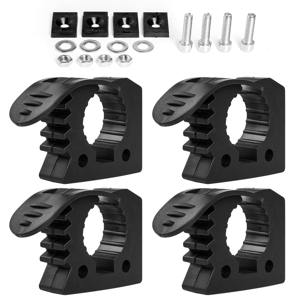 4 PCS Quick Release Rubber Clamp 1.2"-1.5" Mount for UTV ATV 4X4 Tools