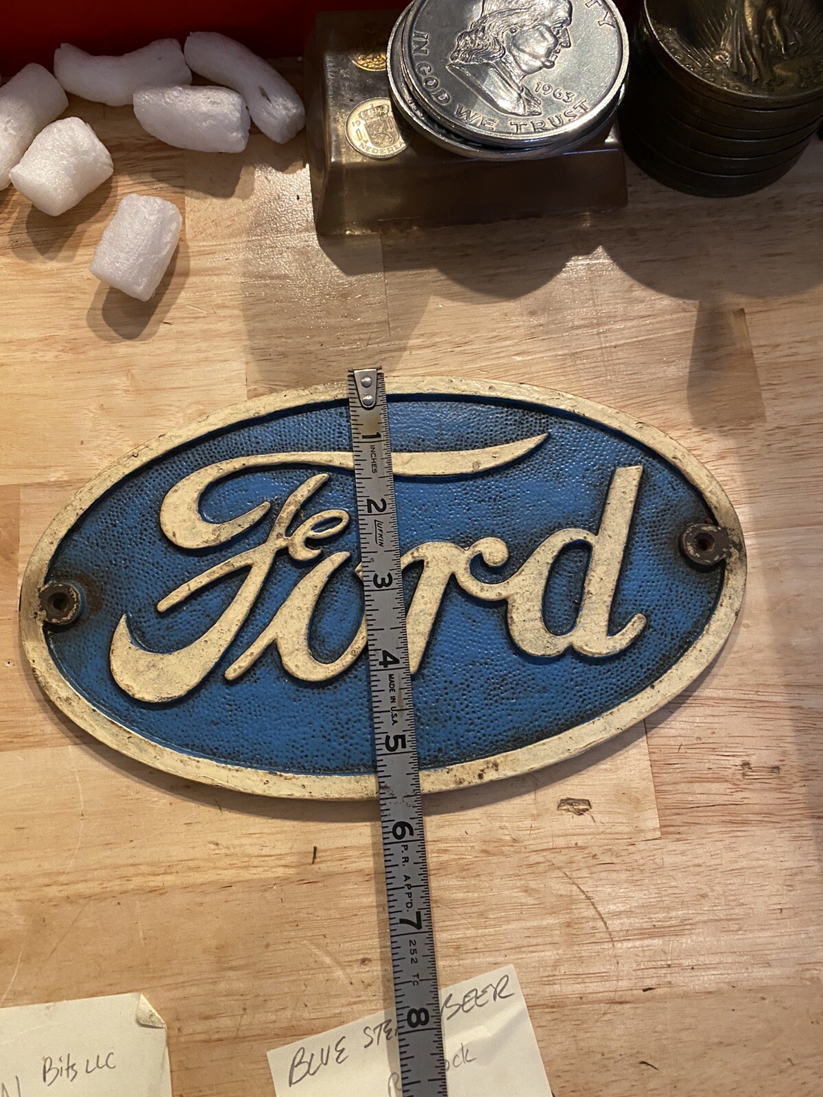 Henry Ford Motor Plaque Sign Patina Hotrod Mustang Auto Truck SOLID CAST IRON