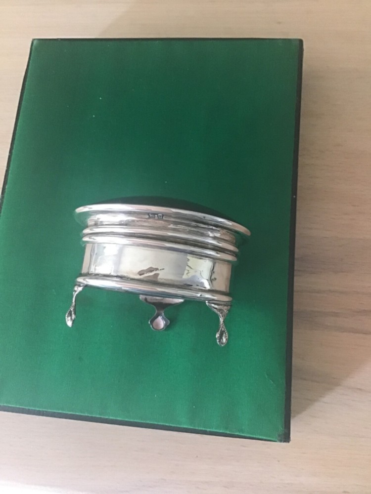 antique silver ring box T/Shell 1919