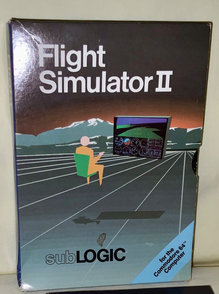 FLIGHT SIMULATOR II Commodore 64 (C64) - CIB - Untested