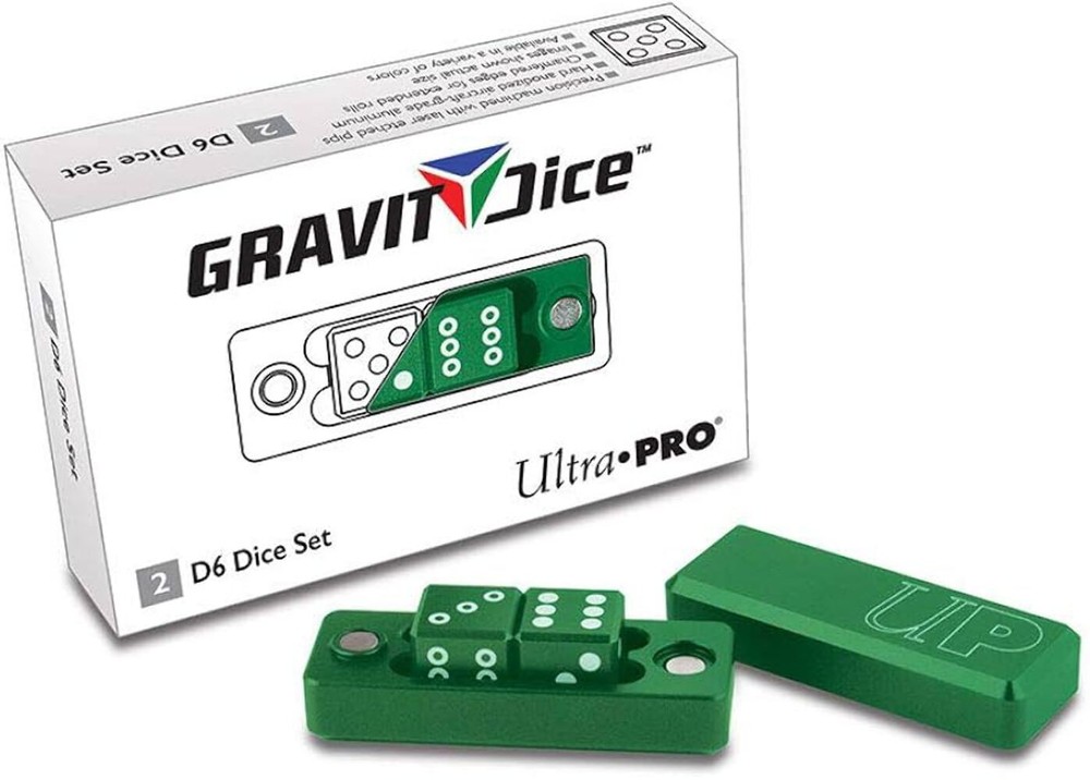 Gravity Dice - 2 Piece D6 Set - Emerald