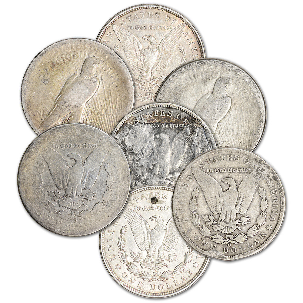 Morgan & Peace Silver Dollar Coin - Roll of 20 - Worse Than Cull - Random Date