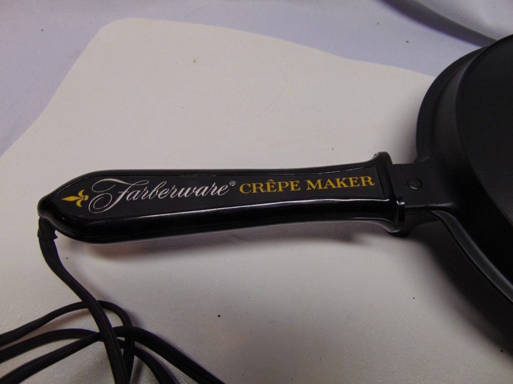 Vintage Farberware Automatic Electric Crepe Maker #263 9" round surface black