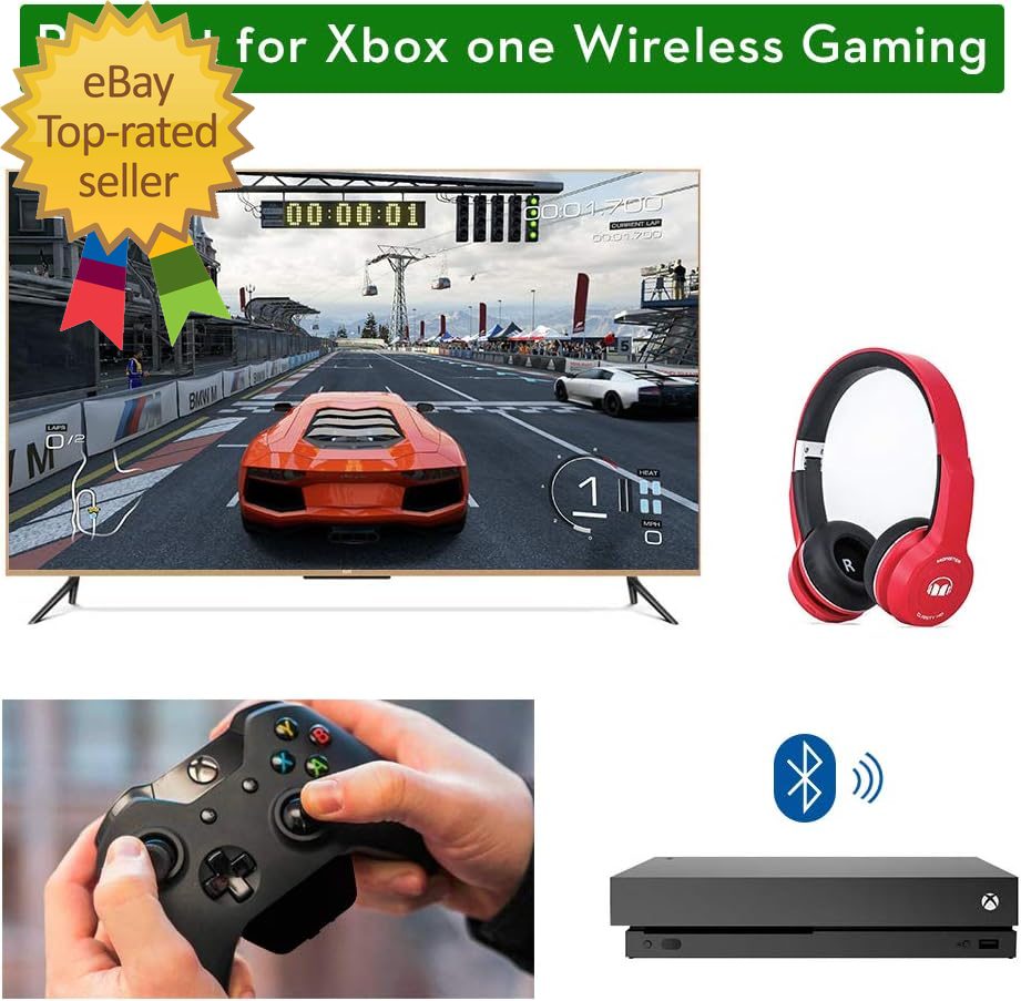 Bluetooth Transmitter Dongle for Xbox Controllers Stereo Audio Adapter Compatibl
