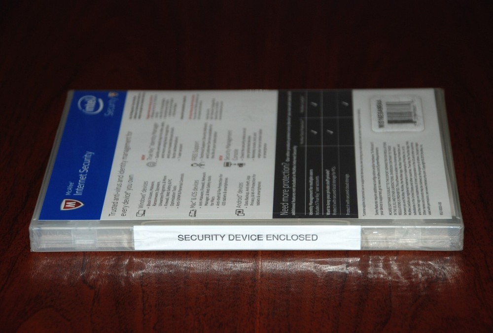 McAfee Internet Security 2016 for Windows, Mac & iOS, Android Devices SEALED