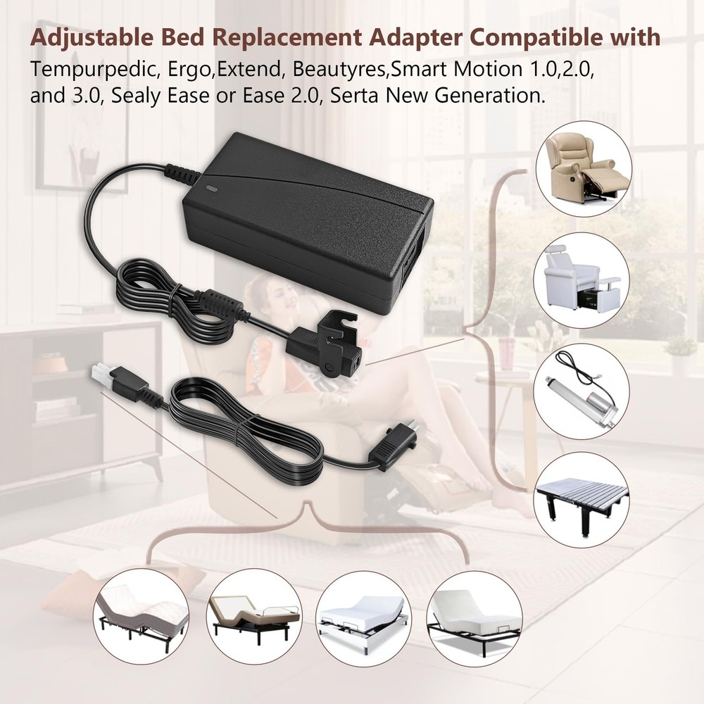 Adjustable Bed Parts Replacement Switching Power Supply, 29v black
