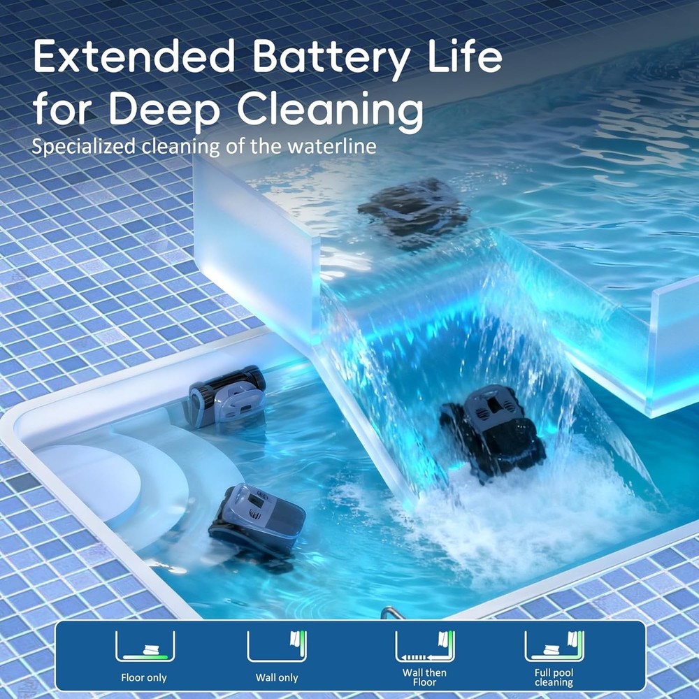 Seauto SAT40 Cordless Pool Robot – Automatic Cleaner for Large Inground Pools