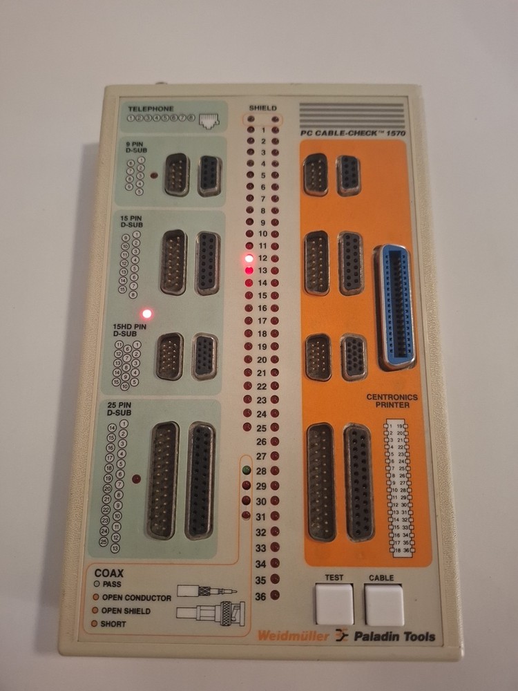 Vintage Weidmuller Paladin Tools PC Cable Check 1570