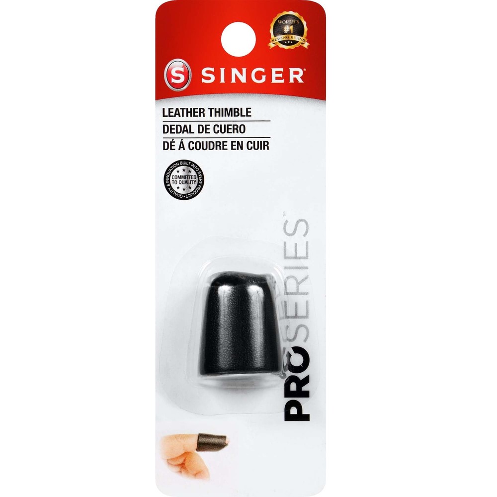 SINGER 54389 ProSeries Leather Thimble, Black (Single) Single,