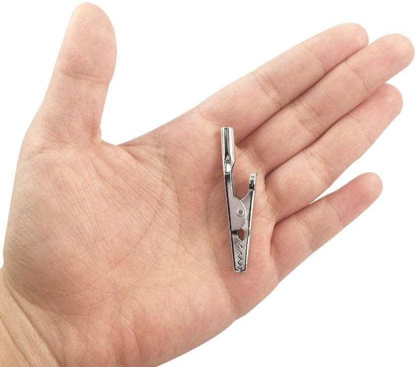 Durable 25Pcs Silver Tone Alligator Clips - Perfect for Electronics & Crafts