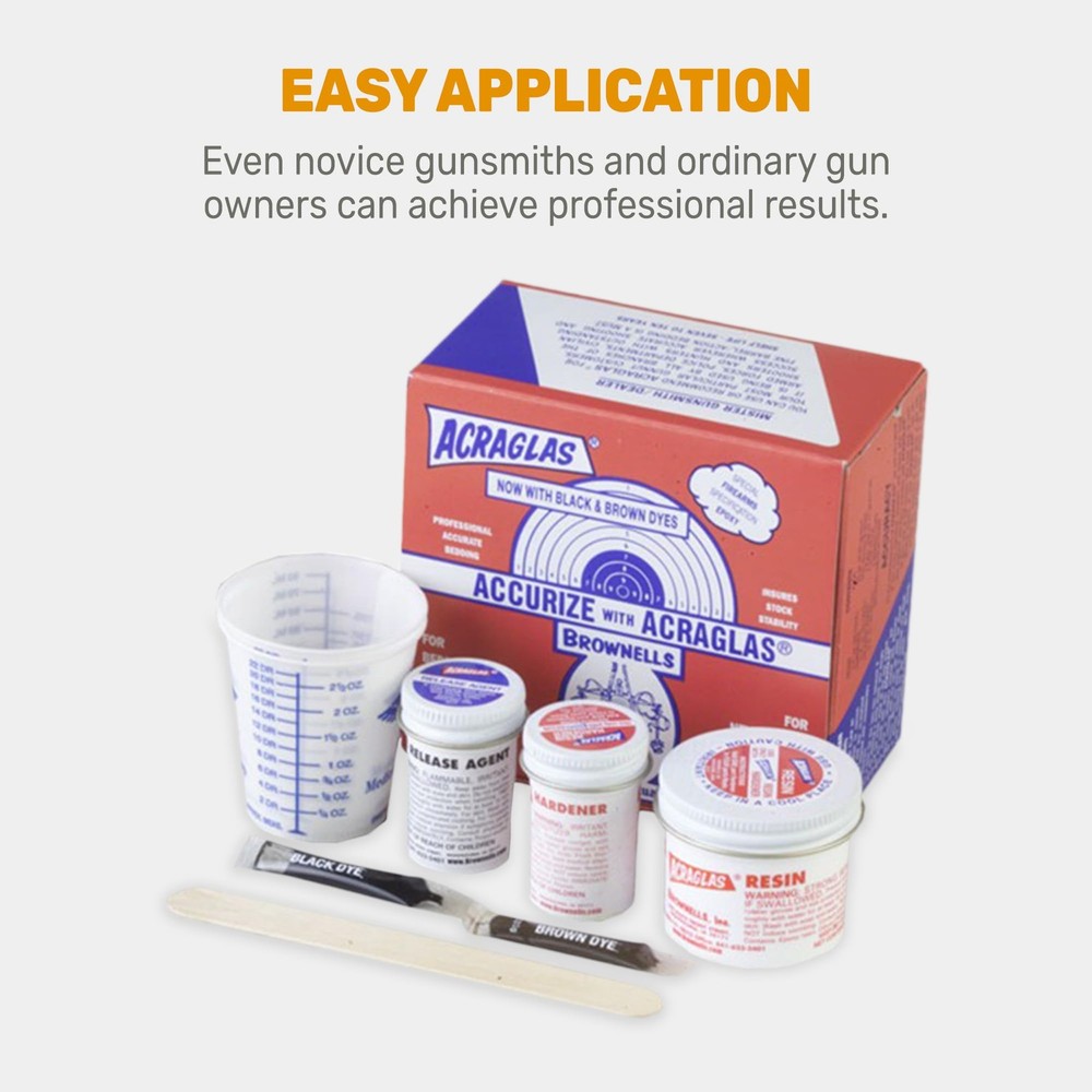Brownells ACRAGLAS Glass Bedding Epoxy Compound 2-Gun Kit 4oz