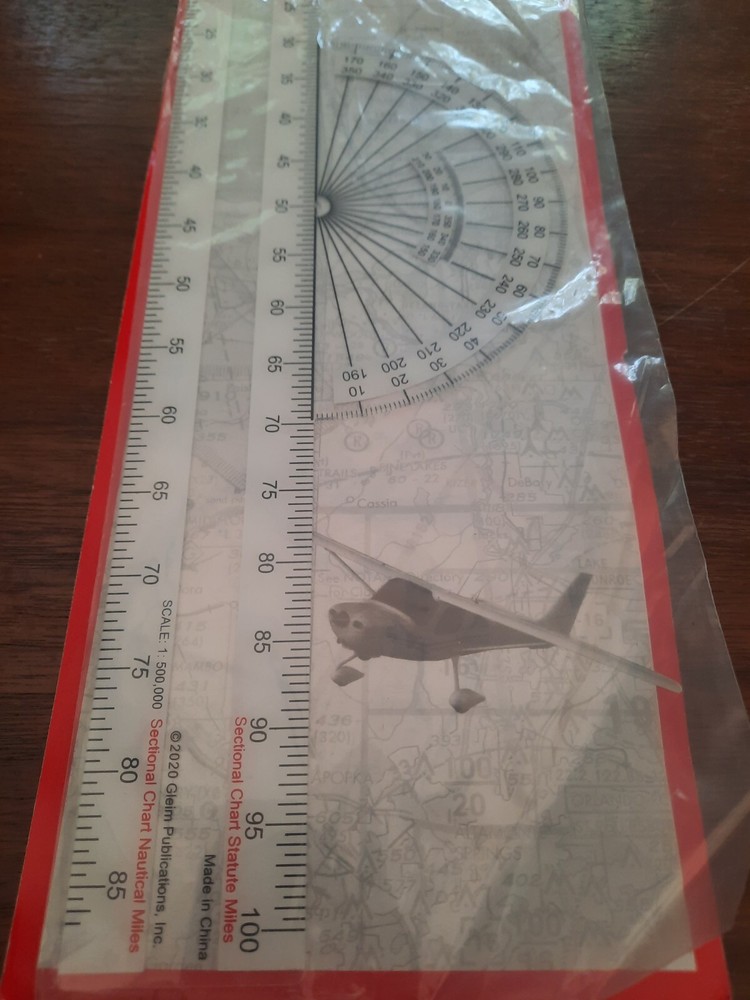 Gleim Navigational Plotter | Sectional & TAC Scale | Statute & Nautical Scales