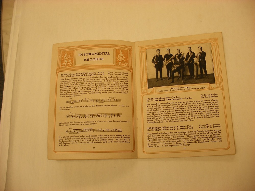 Original Victor Phonograph Record Catalog - Dated September, 1917