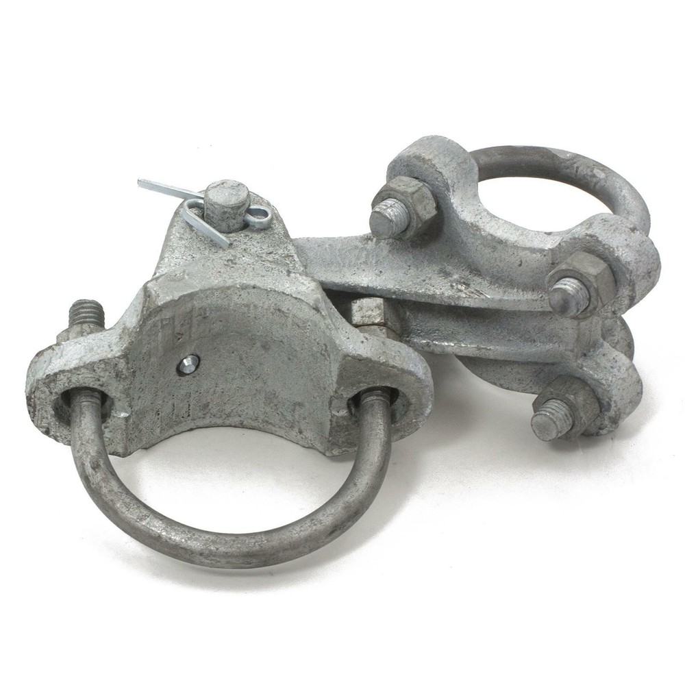 Chain Link 3" 2 7/8" OD Adjustable 180 Offset Industrial Gate Hinge (2 Pack)