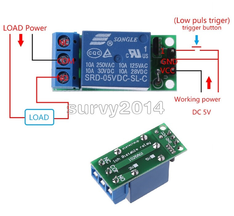 5V Flip-Flop Latch Relay Module Bistable Self-locking Switch Board for Arduino