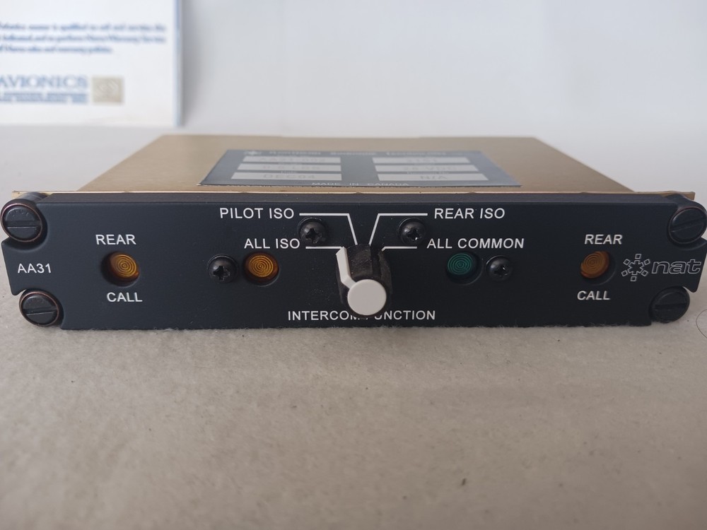 Northern Airborne Technology AA31-002 Intercom Control Panel 28V